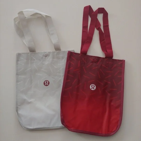 lululemon athletica, Bags, Lululemon Reusable Shopping Bag 8 Each Black  And Red